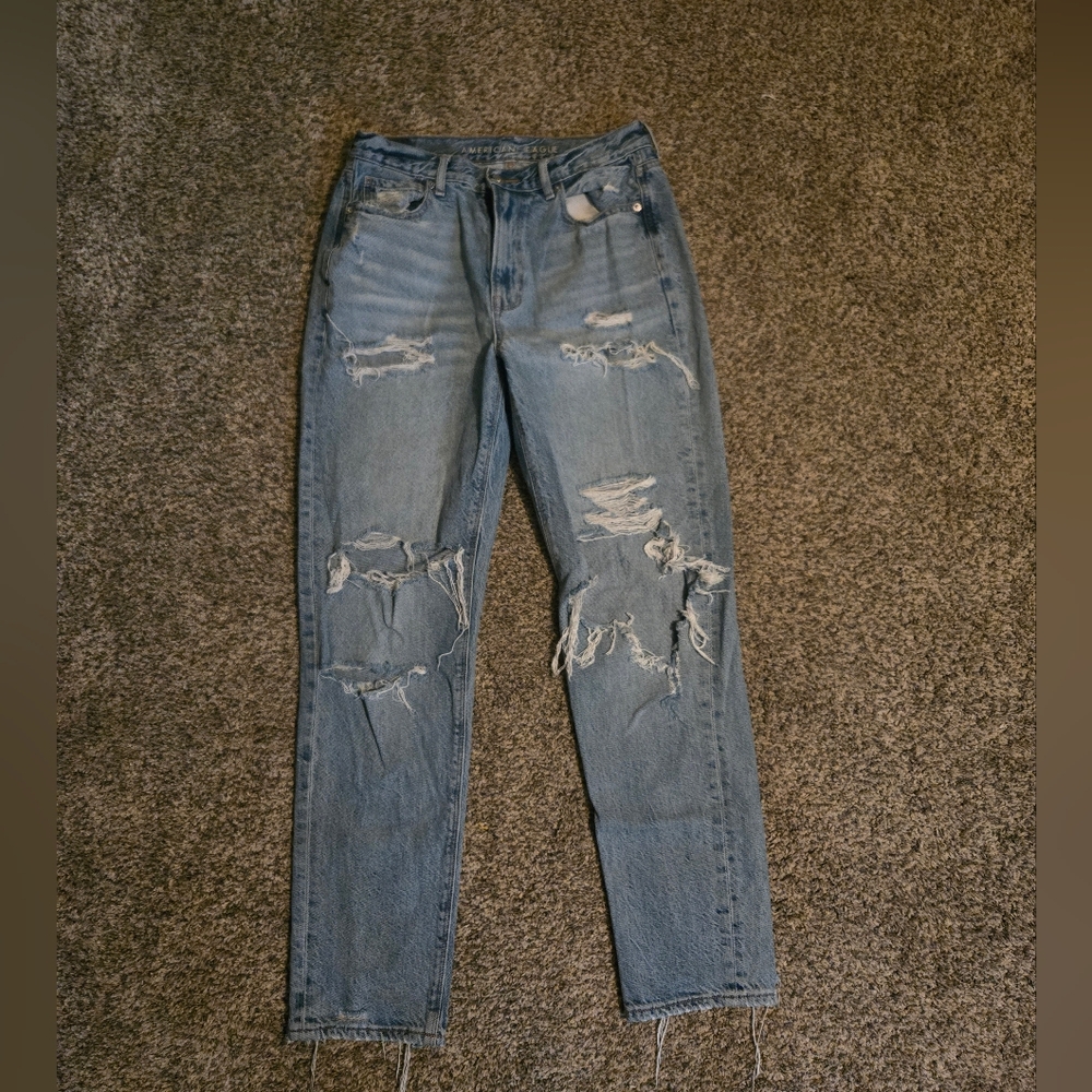 American Eagle Distressed Mom Jeans